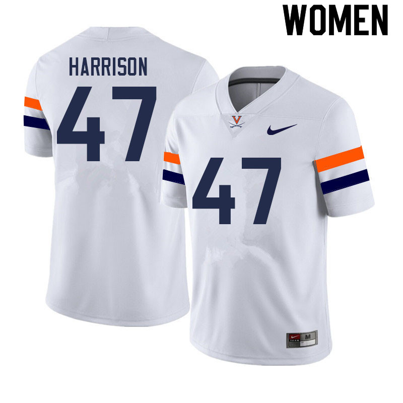 Women #47 T.C. Harrison Virginia Cavaliers College Football Jerseys Sale-White